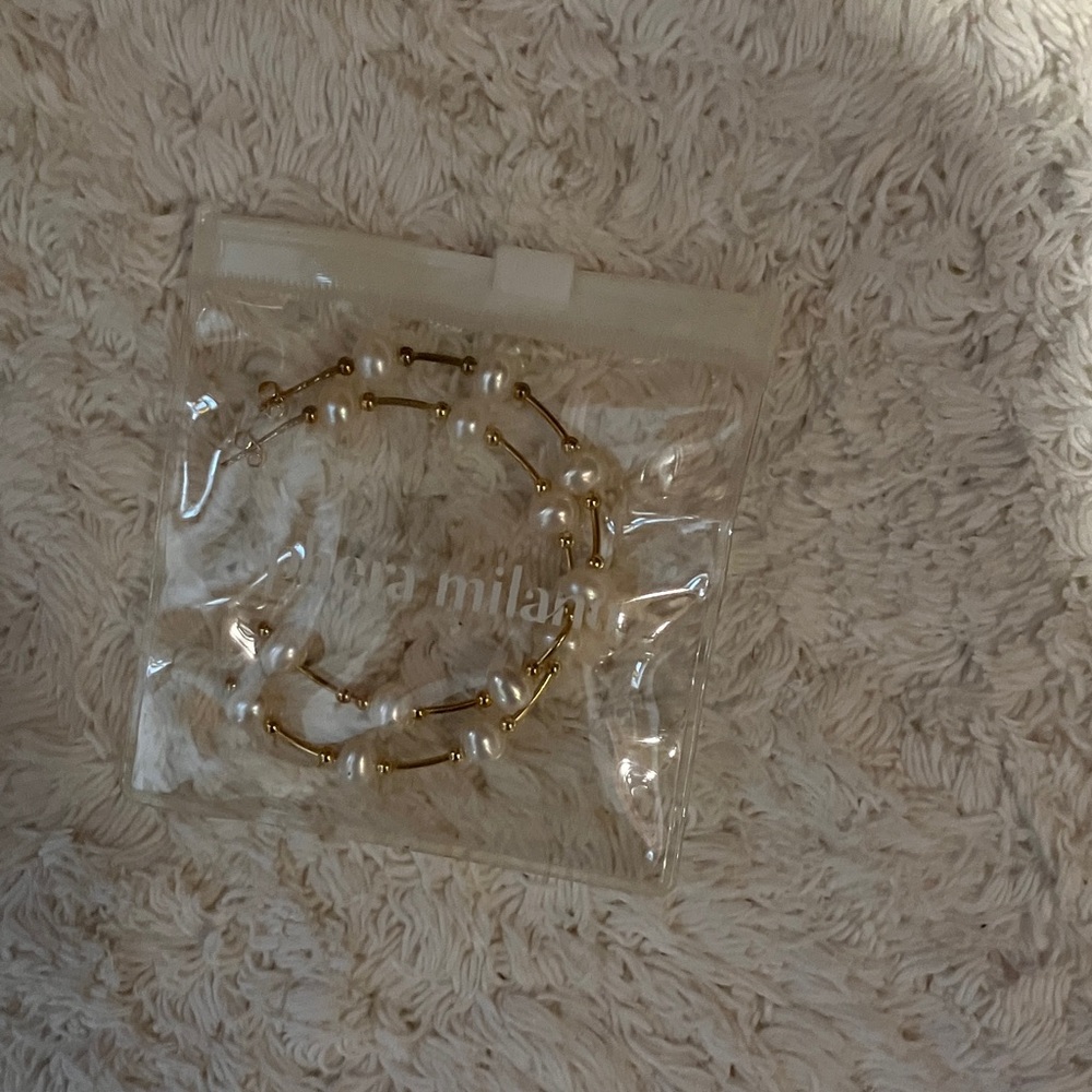 Gold and White Pearl earrings